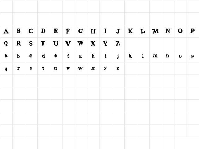 phentype Regular  glyph index