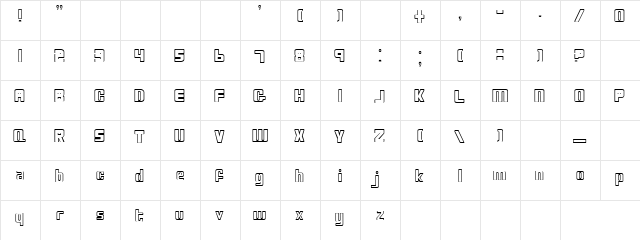 Random Hollow Regular  glyph index