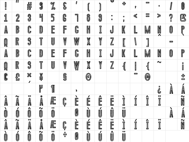 Calendulia St Regular  glyph index