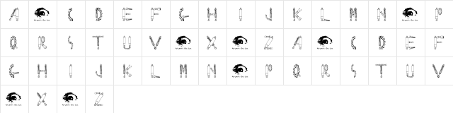 Rusted MachineSW Regular  glyph index
