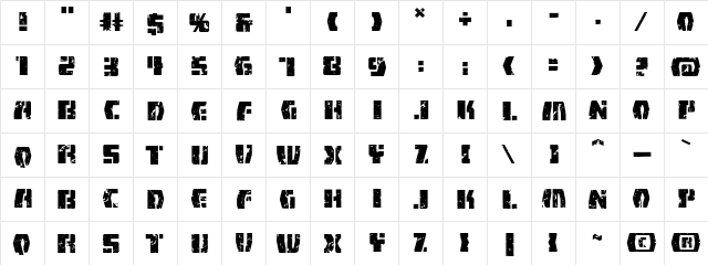 FireFight BB Regular  glyph index