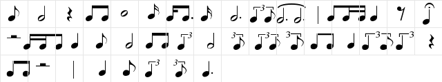 mus_font Regular  glyph index