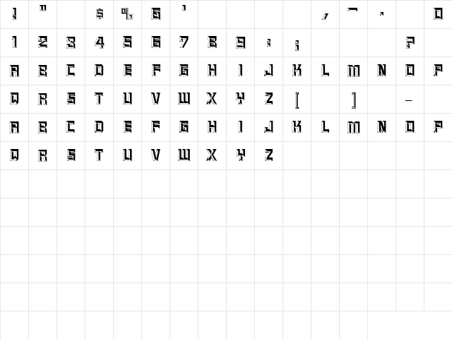 GE Marble Block Caps Regular  glyph index