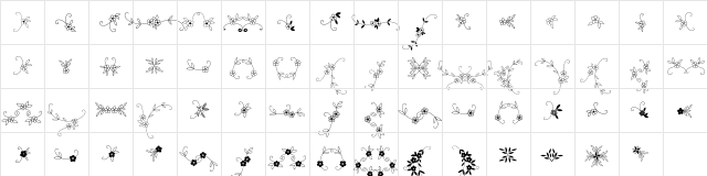 Menina Graciosa Ornaments Two Regular  glyph index