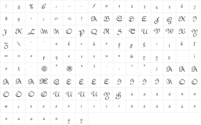 Quintly Normal  glyph index
