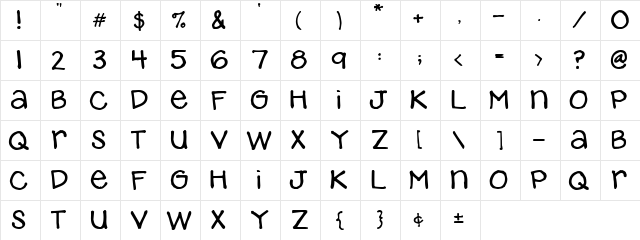 2Peas Playground Regular  glyph index