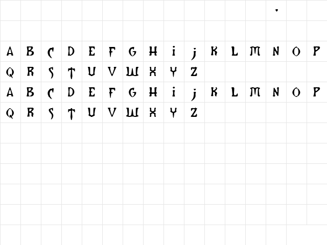 AB Barberian Regular  glyph index