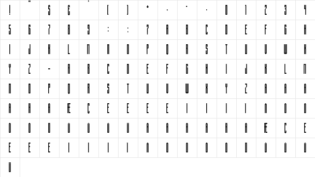 Building State Empire Regular  glyph index