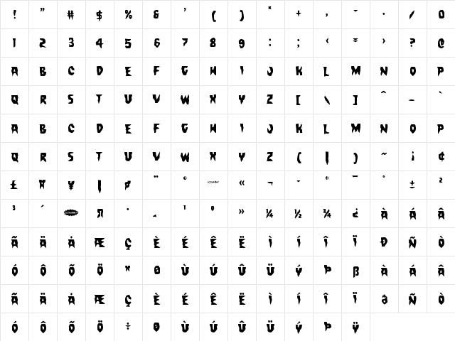 Count Suckula Staggered Regular  glyph index