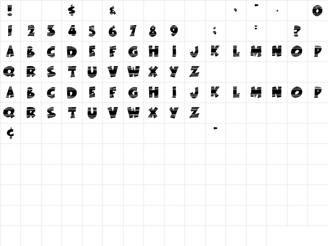NewWGL4Font Regular  glyph index