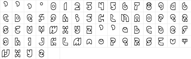 Candle Standard  glyph index