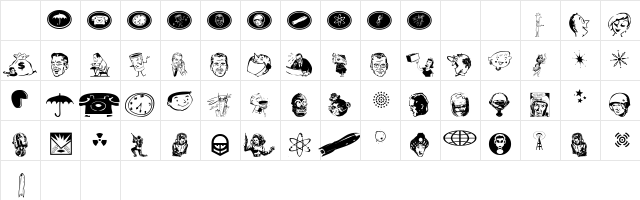 Glamocon RetroBats  glyph index