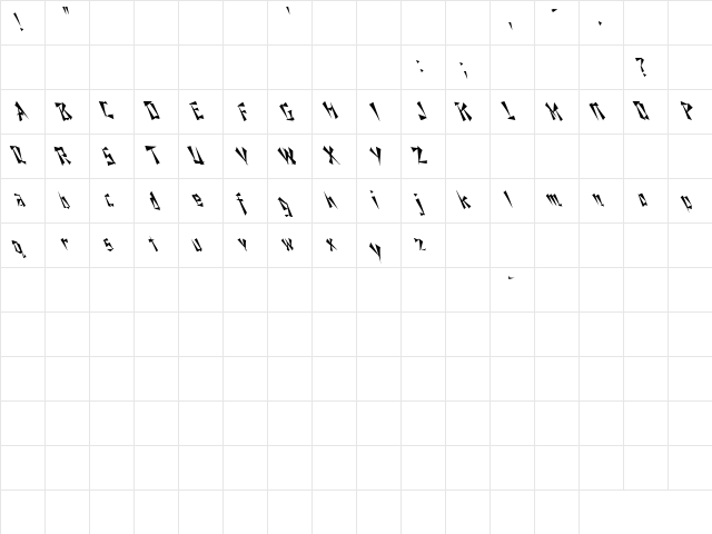 Fox On The Run 6 Regular  glyph index