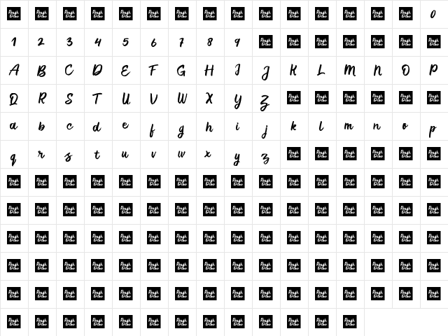 Rough Sketch Regular  glyph index