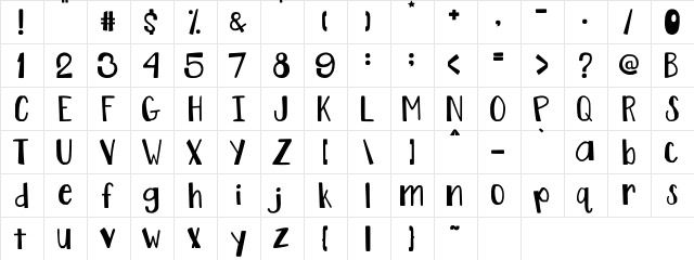 UBUD FEST Regular  glyph index