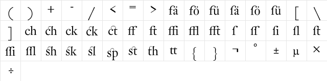 DTL Fleischmann D Regular Alt  glyph index