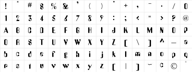 Stelie Regular  glyph index