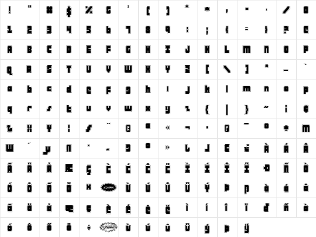 Alpha Taurus Pro Pro  glyph index