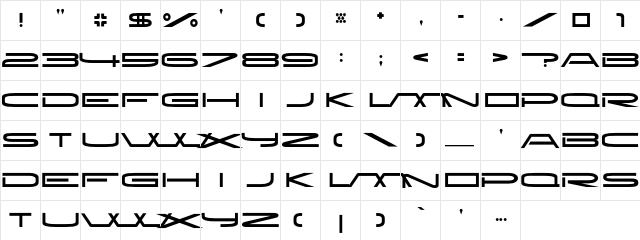 Newbrilliant Regular  glyph index