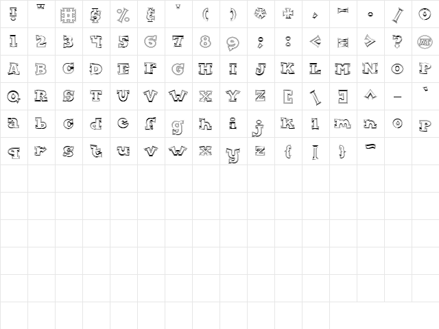 CK Fan Club Regular  glyph index