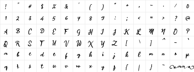 a Artinya Regular  glyph index