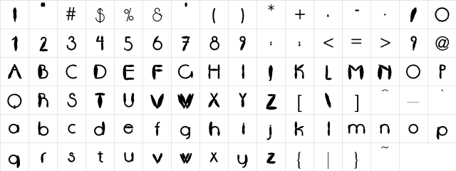 Accent Thin Regular  glyph index