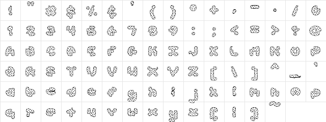 PC Cookie Dough Regular  glyph index