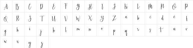 Australis Regular  glyph index