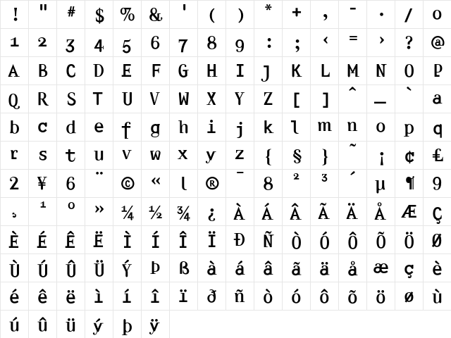 Amplifier Light  glyph index