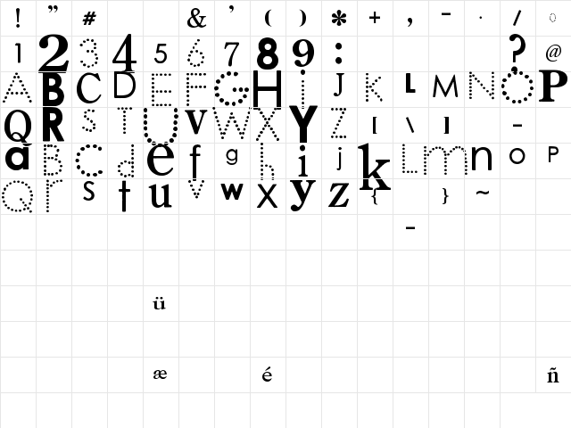 PAss the CheX Regular  glyph index