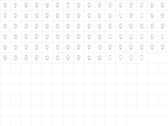 KF Helium Regular  glyph index