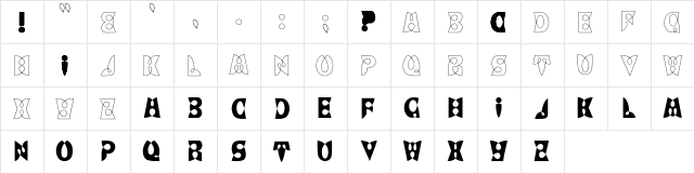Diavilo Regular  glyph index