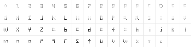 Jazzmen Regular  glyph index