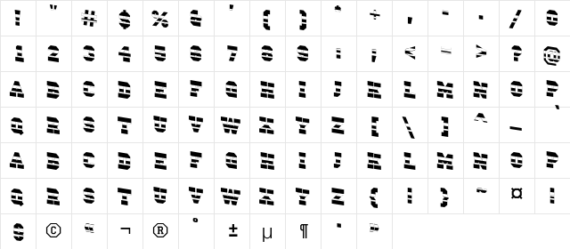 a_CampusStripDn Regular  glyph index