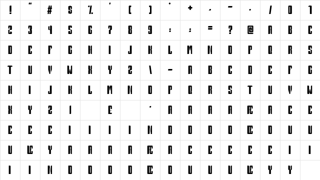 Prohibition Sans Regular  glyph index