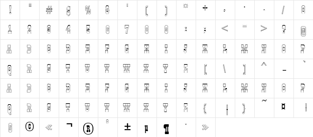 a_GildiaTitulDblOtl Regular  glyph index
