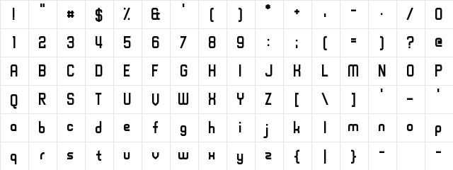 Uplifting Regular  glyph index
