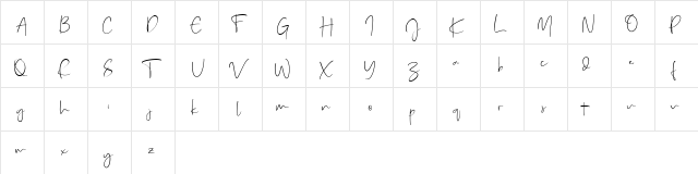 Real Kindly Bold  glyph index