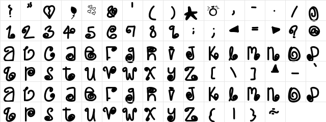 PoeticJustice Medium  glyph index