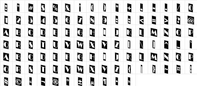 a_BentTitulCmDnNr Regular  glyph index