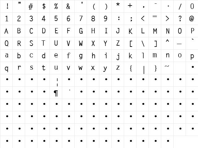 Celebration Day 2 Bold  glyph index