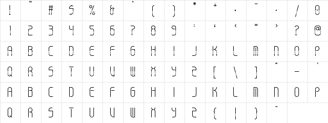 TINGEE Regular  glyph index