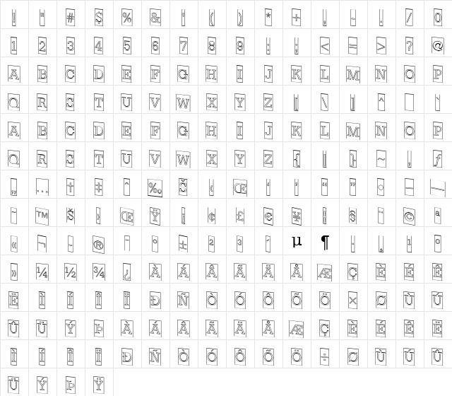 a_NoterCmOtlDn Regular  glyph index