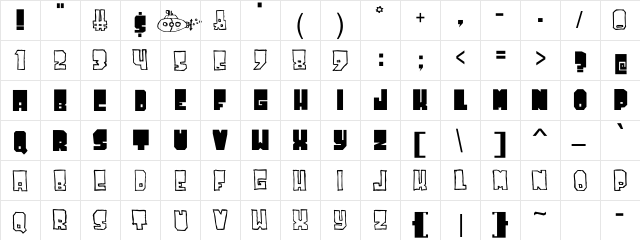 Arial Regular  glyph index