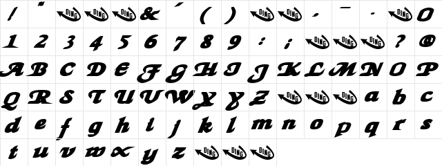 Posers Regular  glyph index