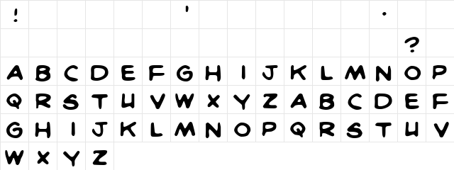Dicky Caps Regular  glyph index