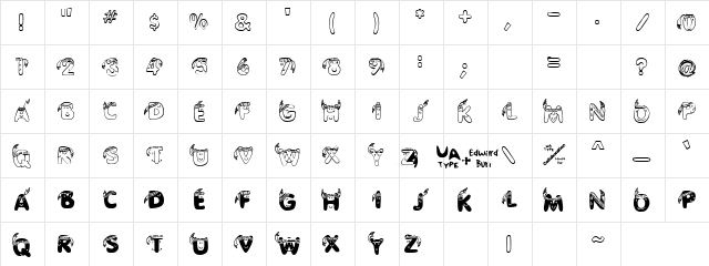 Pigmies Regular  glyph index