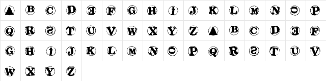 2Peas Bullseye Regular  glyph index