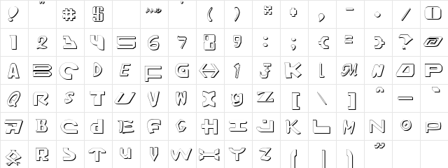 Amalgam Shadow Shadow  glyph index