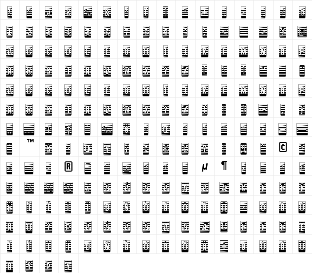 a_MeccanoCmMr Regular  glyph index